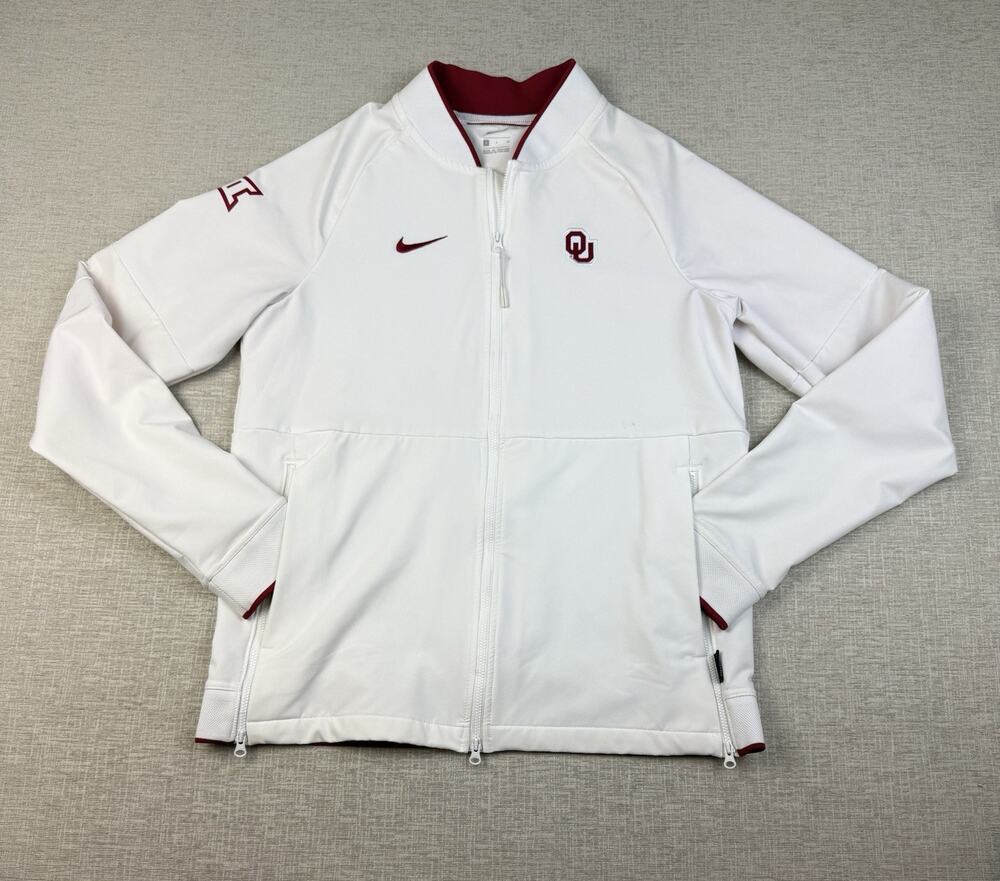 Nike OU Oklahoma Sooners Women’s S Full Zip Jacket White NCAA Big 12